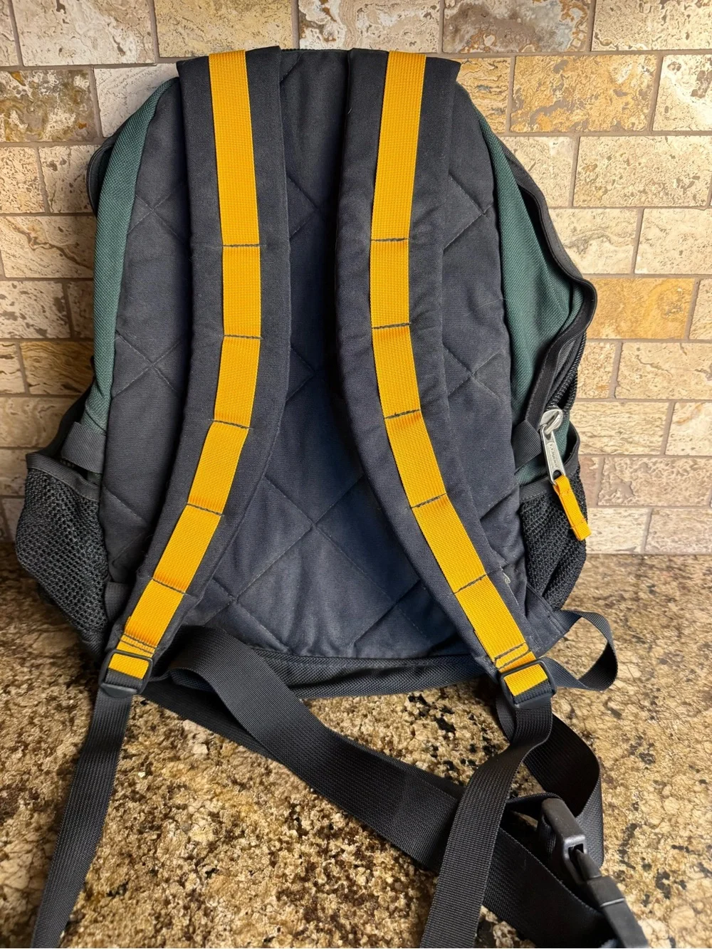 Vintage L.L. Bean Tech Hiking Backpack Green / Black / Yellow Gorpcore EUC Clean
